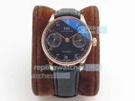 ZF Replica IWC Portugieser 7 Days Watch Rose Gold Black Dial 